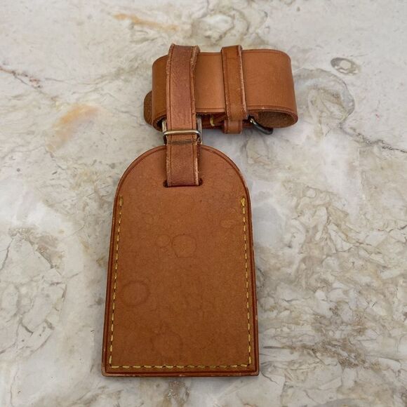 Vintage Louis Vuitton Vachetta Leather Luggage Tag & Poignet - Picture 4 of 8